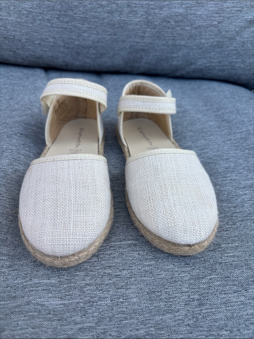 Elephantito Espadrille Mary Jane Flats in Natural Beige